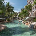 Бассейн с горками в Atlantis Condo Resort Pattaya для семей с детьми